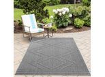 Outdoorteppich AYYILDIZ TEPPICHE "PATARA 4954", grau, B:200cm H:8mm L:290cm, Polypropylen, Teppiche, Outdoorteppich, Läufer / Pflegeleicht / Strapazierfähig / In- und Outdoor geeignet