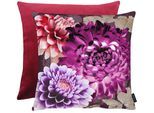 Dekokissen APELT "Dahlia", rosa (pink, lila, rosa, geblümt), B:46cm L:46cm, Obermaterial: 100% Polyester, Dekokissen_Sitzkissen_Kissenhüllen