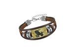Armband FIRETTI "Schmuck Geschenk Armschmuck Armkette Edelstein Sternzeichen", bunt (edelstahlfarben, messingfarben, dunkelbraun, braun, grau, braun, grau), Armbänder, Damen, 20cm, Steinbock, Edelstahl Leder Messing, Edelstahl, Leder, Messing, Armband, Made in Germany - mit Hämatit - mit Holzimitat