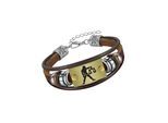 Armband FIRETTI "Schmuck Geschenk Armschmuck Armkette Edelstein Sternzeichen", bunt (edelstahlfarben, messingfarben, dunkelbraun, braun, grau, braun, grau), Armbänder, Damen, 20cm, Waage, Edelstahl Leder Messing, Edelstahl, Leder, Messing, Armband, Made in Germany - mit Hämatit - mit Holzimitat