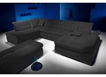 Wohnlandschaft HOME AFFAIRE "U-Form", grau (graphit), B:353cm H:80cm T:122cm, Struktur fein ( 100% Polyester);Struktur flausch (100% Polyester), Sofas, Wohnlandschaft, wahlweise mit Bett- und Armlehnfunktion
