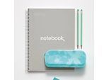 Notizbuch Miquelrius Emotions 1, DIN A4, 80 Blatt kariert und blickdicht, gelocht, Spiralbindung, Hardcover, grau