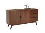 Livetastic Sideboard, Walnuss, Holz, Kautschukholz,Kautschukholz,Kautschukholz, furniert, massiv, Schichtholz, Sperrholz,Sperrholz, Holzoptik, 1 Fächer, 3 Schublade(n) Schubladen, 160x81x44 cm, Beimöbel erhältlich, in verschiedenen Holzdekoren erhältlich, Holzmöbel, Kleinmöbel Holz, Holzkommoden, Sideboards Holz