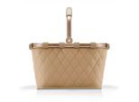 Reisenthel Einkaufskorb Carrybag frame rhombus ginger, Gold, Sand, Textil, 22 L, quadratisch, 49x29x28 cm, Freizeit, Koffer & Taschen, Einkaufskörbe