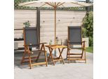 vidaXL Gartenstühle 2 Stk. Klappbar Massivholz Akazie und Textilene