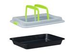 Backform RELAXDAYS "eckig 405 cm x 325 cm", bunt (grun, schwarz, transparent), B:40,5cm L:32,5cm, Kunststoff, Stahl, Küchenformen, Backform