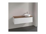 Villeroy und Boch Antao Waschtisch-Unterschrank L34112MT mit Beleuchtung, 1 Auszug, 1200 x 360 x 500 mm, Front mit Struktur, White Matt Lacquer / Warm Walnut