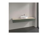 Villeroy und Boch Antao Waschtisch-Unterschrank L14053HL mit Beleuchtung, 2 Auszüge, 1600 x 190 x 500 mm, Front ohne Struktur, Leaf Green Matt Lacquer / Botticino