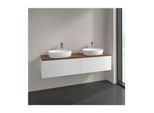 Villeroy und Boch Antao Waschtisch-Unterschrank K39052MT 160x36x50cm, Hahnlochbohrung, Waschbeckenplattenfarbe warm walnut, white matt lacquer