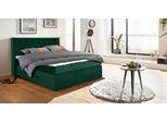 Boxspringbett HOME AFFAIRE "Elegance", grün, B:161cm L:210cm, Samtoptik (100% Polyester);Struktur (100% Polyester), Komplettbetten, Boxspringbett, mit schöner Knopfheftung, in den Härtegraden H2 & H3, inkl. Schubladen