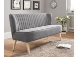 2-Sitzer HOME AFFAIRE "Campi", grau (hellgrau), B:140cm H:81cm T:67cm, Luxus-Microfaser (100% Polyester);Hochflorige Microfaser (100% Polyester), Sofas, bequemes Küchensofa, frei im Raum stellbar