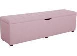 Hockerbank HOME AFFAIRE "Checked", rosa (rosé), B:160cm H:42cm T:40cm, Struktur fein (100% Polyester) für Bett Classico, Piazza, Premium und Vega;Struktur (100% Polyester) für Bett Crato und Lucina;Struktur (60% Baumwolle, 40% Leinen) für Bett Kiss;Kunstleder für Bett Natura;Struktur (100% Polyester) für Bett Nordica, Hocker, mit Stauraum, Breite 120 cm und 160 cm, als Bettbank geeignet