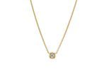 Kette mit Anhänger LYOMI "585/- Gelbgold Blüte synth. Diam. 0,25ct.", gelb, Halsketten, Damen, 42,0, 0,25, Gold, L: 42 B: 8mm, glänzend, B:8mm