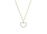 Kette mit Anhänger LYOMI "585/- Gelbgold 36 synth. Diam. 0,24ct.", gelb, Halsketten, Damen, 45,0cm, 0,24, Gold, L: 45 B: 16mm, glänzend, B:16mm