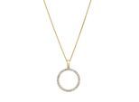 Kette mit Anhänger LYOMI "585/- Gelbgold 25 synth. Diam. 0,94ct.", gelb, Halsketten, Damen, 45,0cm, 0,94, Gold, L: 45 B: 20mm, glänzend, B:20mm