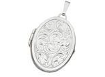 Medallionanhänger JOBO "Anhänger Medaillon oval 34 mm", silber (weißgold 375), Schmuckanhänger, Damen, Weißgold 375, 375 Weißgold für 2 Fotos