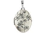 Medallionanhänger JOBO "Anhänger Medaillon Blumen oval 34 mm", silber (silber 925), Schmuckanhänger, Damen, Silber 925 (Sterlingsilber), 925 Silber für 2 Fotos