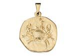Sternzeichenanhänger JOBO "Anhänger Sternzeichen", gelbgold 333, Schmuckanhänger, Damen, Krebs, Gelbgold 333, 333 Gold rund