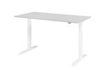HAMMERBACHER VXMKA16/5/W elektrisch höhenverstellbarer Schreibtisch 70,0 - 120,0 cm - elektrisch lichtgrau / weiß