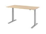 HAMMERBACHER VXMKA16/E/S elektrisch höhenverstellbarer Schreibtisch 70,0 - 120,0 cm - elektrisch eiche / silber
