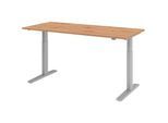 HAMMERBACHER VXMKA19/R/S elektrisch höhenverstellbarer Schreibtisch 70,0 - 120,0 cm - elektrisch asteiche / silber