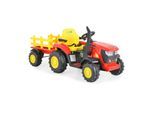 Moni Kinder Elektrotraktor Rancher mit Anhänger, Hupe, Licht, MP3, Fernbedienung rot