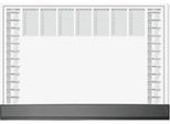 Sigel Papier-Schreibunterlage, Wochenplan, grau, ca. A2, Kalender 2026/2027, DE/EN/FR/NL, Schutzleiste schwarz, 40 Blatt