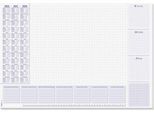 Sigel Papier-Schreibunterlage, Wochenplan, flieder, ca. A2, Kalender 2026/2027/2028, DE/EN/NL, 30 Blatt