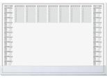 Sigel Papier-Schreibunterlage, Wochenplan, grau, ca. A2, Kalender 2026/2027, DE/EN/FR/NL, Schutzleiste transparent, 40 Blatt