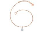 Gliederarmband GLANZSTÜCKE MÜNCHEN "GSM252", roségold, weiß, Armbänder, Damen, Silber 925 (Sterlingsilber), Gliederarmband, aus Sterling Silber