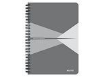 Notizbuch Leitz Office, DIN A5, 90 karierte Blatt, Spiralbindung, Kunststoff-Einband, FSC®-zertifiziert, grau