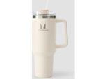 Myprotein Metall-Trinkflasche mit Seitgriff und Strohhalm 1200ml - Cremeweiß