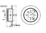 ATE Bremsscheibe 24011003171 voll 262mm 10mm für KIA