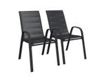 Ambia Garden Gartensessel-Set , Schwarz , Metall, Textil , U-Form , 54x90x72 cm , stapelbar , Gartenmöbel, Gartensessel, Gartenstühle