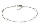 Fußkette VIVANCE "925 Silber Herz Motiv", weiß, Fußketten, Damen, 24+2cm, Silber 925 (Sterlingsilber), glänzend