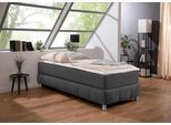 Boxspringbett HOME AFFAIRE "Salo", grau (anthrazit), B:96cm L:206cm, Komplettbetten, Boxspringbett, Ohne Kopfteil, inkl. Topper, auch in Überlänge 220 cm
