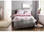 Bettwäsche MY HOME "Tesso in Gr. 135x200, 155x220 oder 200x200 cm", rosa (rosa, grau), B/L: 135cm x 200cm, 1 Stk., 1 Stk., Polycotton recycelt, B/L: 80cm x 80cm, 2 Stk., Polycotton recycelt, Obermaterial: 50% Baumwolle, 50% Polyester, Bettwäsche, Bettwäsche, Bettwäsche mit Ornamenten und in verschiedenen Qualitäten