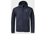 Fleecejacke SCHÖFFEL "Fleece Hoody Style Cascata MNS", Herren, Gr. 48, blau (8820, blau), Oberstoff: 94% Polyester, 6% Elasthan, regular fit, hoch geschlossener Ausschnitt, Jacken Fleecejacke