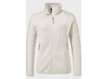Fleecejacke SCHÖFFEL "Fleece Jk Style Cascata WMS", Damen, Gr. 36, beige (9040, natur), Oberstoff: 94% Polyester, 6% Elasthan, regular fit, hoch geschlossener Ausschnitt, Jacken Fleecejacke