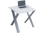 VCM Holz Schreibtisch H. 76 x B. 80 x T. 80 cm Computertisch schlicht Füße aus hochwertigem Metall Arbeitstisch Büromöbel - Lona X