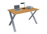 VCM Holz Schreibtisch H. 76 x B. 110 x T. 80 cm Computertisch schlicht Füße aus hochwertigem Metall Arbeitstisch Büromöbel - Lona X