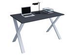 VCM Holz Schreibtisch H. 76 x B. 140 x T. 80 cm Computertisch schlicht Füße aus hochwertigem Metall Arbeitstisch Büromöbel - Lona X