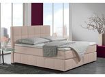 Boxspringbett HOME AFFAIRE "Casano", beige, B:192cm L:215cm, Strukturstoff-Bezug (100% Polyester), Komplettbetten, Boxspringbett, mit feiner Steppung, in 3 Matratzenarten, 2 Härtegraden und 5 Farben