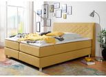 Boxspringbett HOME AFFAIRE "Parla", gelb (curry), L:218cm, 100% Polyester, Komplettbetten, Boxspringbett, incl. Topper, 4 Farben in 4 Breiten, 2 Härtegraden, 3 Matratzenarten