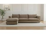 Ecksofa "Avelina", grau (taupe), B:297cm H:77cm T:186cm, 100% Polyester, LEGER HOME BY LENA GERCKE, Sofas, Ecksofa, Breite 297 cm, in Cord- und Chenille- Stoff, Rückenkissen mit Federn