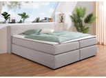 Boxspringbett HOME AFFAIRE "Åby", grau, B:187cm L:225cm, Komplettbetten, Boxspringbett, In Cord Bezug, wahlweise mit und ohne Matrazte erhältlich