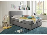 Boxspringbett HOME AFFAIRE "Eliana", grau, B:147cm L:230cm, Komplettbetten, Boxspringbett, inkl. Topper, in 4 Breiten, 3 Matratzenarten und 2 Härtegraden