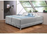 Boxspringbett HOME AFFAIRE "Vaasa", silber, B:186cm L:206cm, Komplettbetten, Boxspringbett, für Dachschrägen geeignet, inkl. Bettkasten und Topper