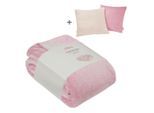 Wohndecke S.OLIVER "Doublesoft, Kuscheldecke, Deal, Kissen geschenkt", rosa (rosa, ecru), B:150cm L:200cm, Polyester, Wohndecken, Wohndecke, Kuscheldecke 150x200 cm, GRATIS-Zugabe:2x Kissenhülle (Reißverschluss)