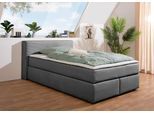 Boxspringbett HOME AFFAIRE "Åby", grau (anthrazit), B:147cm L:225cm, Komplettbetten, Boxspringbett, In Cord Bezug, wahlweise mit und ohne Matrazte erhältlich